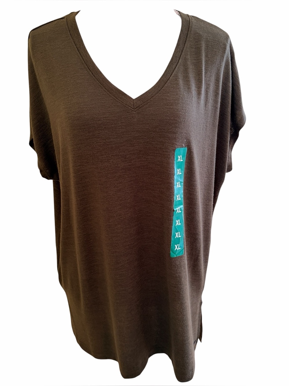 Orvis Olive Green V-Neck Short Cap Sleeve Tee XL